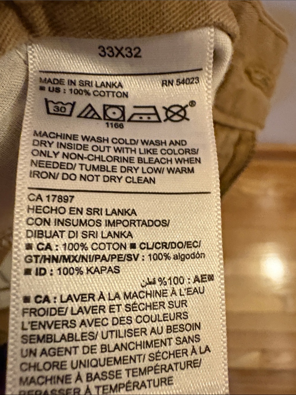 Old Navy Men's Khaki Straight-Leg Chinos - Picture 3 of 4
